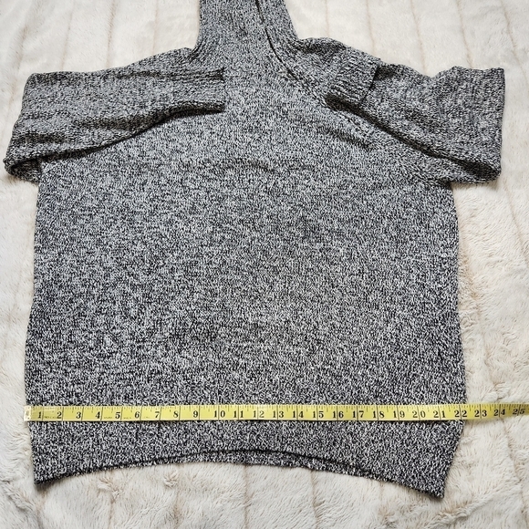 SIZE 1X Knit Sweater Turtleneck Cotton Black and white Long sleeves KAREN SCOTT - Picture 14 of 15